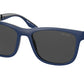 Prada Linea Rossa PS04XS Square Sunglasses  02S06F-NAVY RUBBER/BLACK 54-18-145 - Color Map blue
