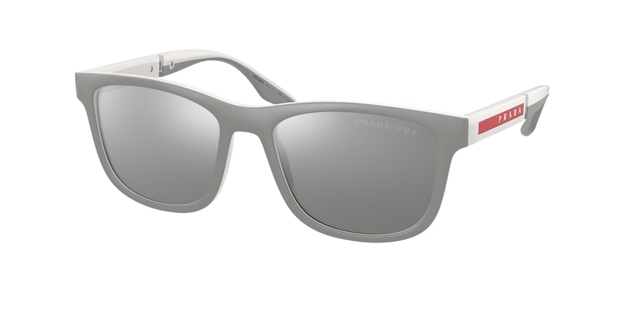 Prada Linea Rossa PS04XS Square Sunglasses  04S04L-GREY RUBBER/WHITE 54-18-145 - Color Map grey
