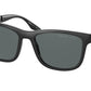 Prada Linea Rossa PS04XS Square Sunglasses  DG002G-BLACK RUBBER/BLACK 54-18-145 - Color Map black
