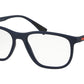 Prada Linea Rossa LIFESTYLE PS05LV Rectangle Eyeglasses  2881O1-BLUE RUBBER 55-17-145 - Color Map blue