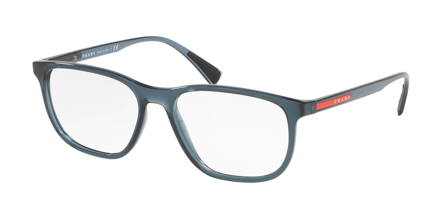Prada Linea Rossa LIFESTYLE PS05LV Rectangle Eyeglasses  CZH1O1-TRANSPARENT AVIO 55-17-145 - Color Map light blue