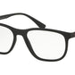 Prada Linea Rossa LIFESTYLE PS05LV Rectangle Eyeglasses  DG01O1-BLACK RUBBER 55-17-145 - Color Map black