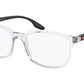 Prada Linea Rossa PS05MV Pillow Eyeglasses  2AZ1O1-CRYSTAL 55-18-145 - Color Map clear