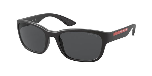 Prada Linea Rossa PS05VS Pillow Sunglasses  1BO5S0-BLACK DEMISHINY 57-19-145 - Color Map black