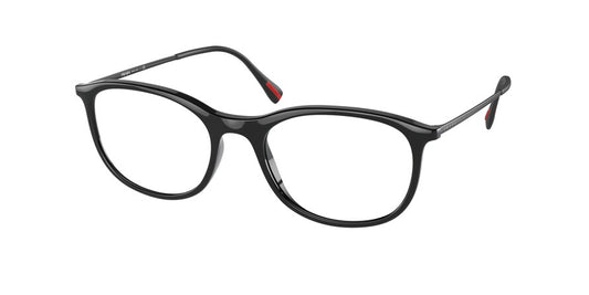 Prada Linea Rossa PS06NV Oval Eyeglasses  1AB1O1-BLACK 55-19-145 - Color Map black