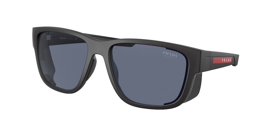 Prada Linea Rossa PS07WS Pillow Sunglasses  DG009R-BLACK RUBBER 59-17-130 - Color Map black