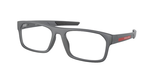 Prada Linea Rossa PS08OV Rectangle Eyeglasses  13C1O1-BLACK TRANSPARENT 57-18-140 - Color Map clear