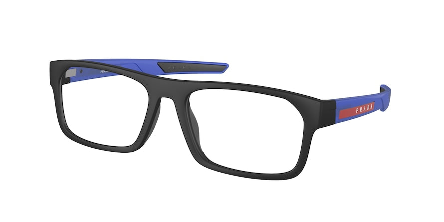 Prada Linea Rossa PS08OV Rectangle Eyeglasses  15C1O1-BLUE TRANSPARENT 57-18-140 - Color Map clear