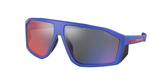 Prada Linea Rossa PS08WS Irregular Sunglasses  10C08F-MATTE BLUE TRANSPARENT 67-13-130 - Color Map clear