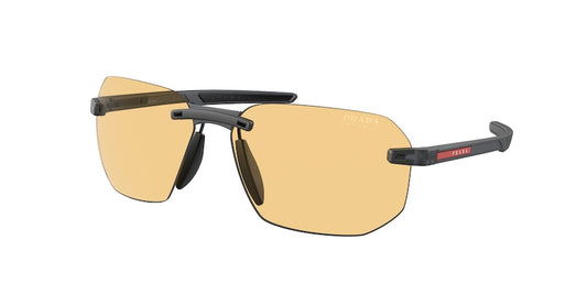 Prada Linea Rossa PS09WS Irregular Sunglasses  13C01S-GREY RUBBER TRANSPARENT 62-14-130 - Color Map clear