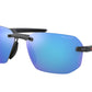Prada Linea Rossa PS09WS Irregular Sunglasses  13C08R-GREY RUBBER TRANSPARENT 62-14-130 - Color Map clear