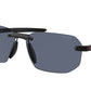 Prada Linea Rossa PS09WS Irregular Sunglasses  DG009R-BLACK RUBBER 62-14-130 - Color Map black