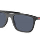 Prada Linea Rossa PS10WS Pillow Sunglasses  DG009R-BLACK RUBBER 54-19-140 - Color Map black