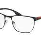 Prada Linea Rossa LIFESTYLE PS50LV Irregular Eyeglasses  1AB1O1-BLACK 55-19-145 - Color Map black
