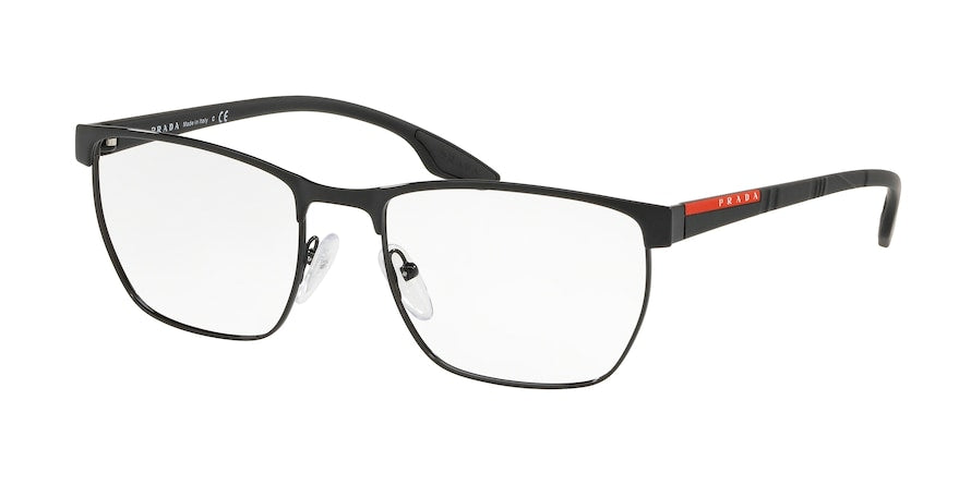 Prada Linea Rossa LIFESTYLE PS50LV Irregular Eyeglasses  1AB1O1-BLACK 55-19-145 - Color Map black