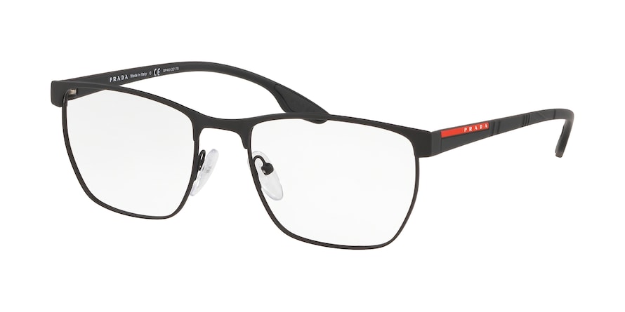 Prada Linea Rossa LIFESTYLE PS50LV Irregular Eyeglasses  4891O1-BLACK RUBBER 55-19-145 - Color Map black