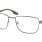 Prada Linea Rossa PS50OV Pillow Eyeglasses  7CQ1O1-MATTE GUNMETAL 57-18-140 - Color Map gunmetal