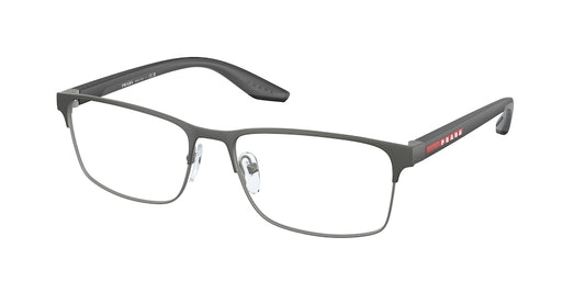 Prada Linea Rossa PS50PV Rectangle Eyeglasses  12H1O1-GREY RUBBER 57-17-145 - Color Map grey