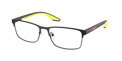 Prada Linea Rossa PS50PV Rectangle Eyeglasses  17G1O1-BLACK 57-17-145 - Color Map black
