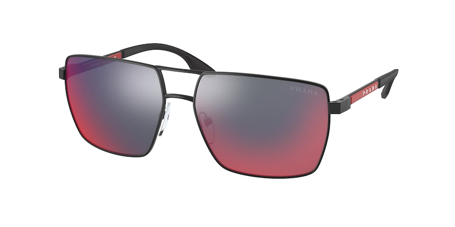 Prada Linea Rossa PS50WS Pillow Sunglasses  DG008F-BLACK RUBBER 59-15-140 - Color Map black