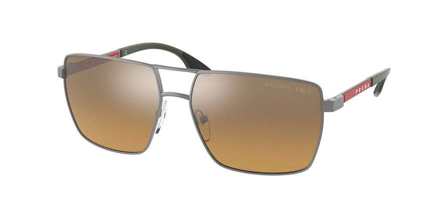 Prada Linea Rossa PS50WS Pillow Sunglasses  DG109O-GUNMETAL RUBBER 59-15-140 - Color Map black