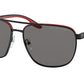Prada Linea Rossa PS50YS Pilot Sunglasses  19G02G-BLACK/RED 62-16-145 - Color Map black