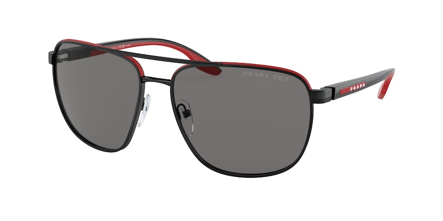 Prada Linea Rossa PS50YS Pilot Sunglasses  19G02G-BLACK/RED 62-16-145 - Color Map black
