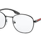 Prada Linea Rossa PS51NV Round Eyeglasses  1AB1O1-BLACK 51-20-145 - Color Map black