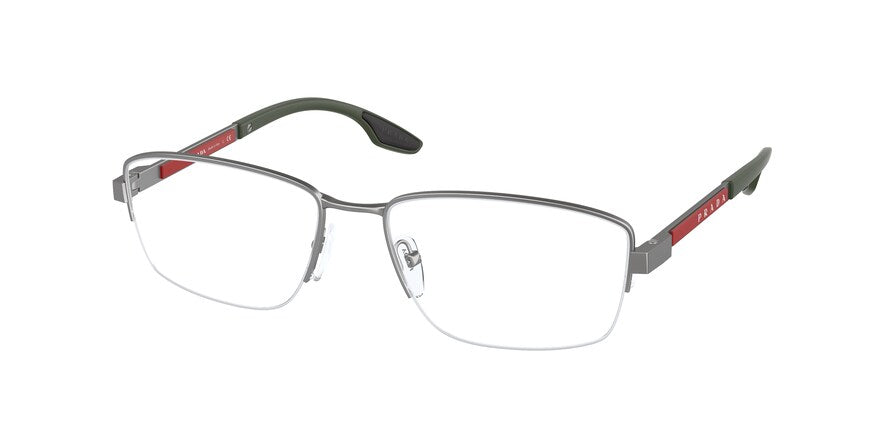 Prada Linea Rossa PS51OV Pillow Eyeglasses  7CQ1O1-MATTE GUNMETAL 56-17-140 - Color Map gunmetal