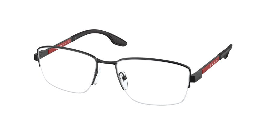 Prada Linea Rossa PS51OV Pillow Eyeglasses  DG01O1-BLACK RUBBER 56-17-140 - Color Map black