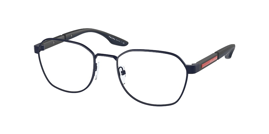 Prada Linea Rossa PS53NV Irregular Eyeglasses  06S1O1-MATTE NAVY 51-19-145 - Color Map blue