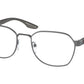 Prada Linea Rossa PS53NV Irregular Eyeglasses  7CQ1O1-MATTE GUNMETAL 53-19-145 - Color Map gunmetal