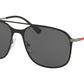 Prada Linea Rossa LIFESTYLE PS53TS Pillow Sunglasses  DG05S0-BLACK RUBBER/GUNMETAL RUBBER 56-16-140 - Color Map black