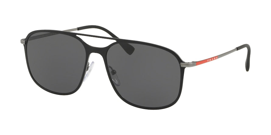 Prada Linea Rossa LIFESTYLE PS53TS Pillow Sunglasses  DG05S0-BLACK RUBBER/GUNMETAL RUBBER 56-16-140 - Color Map black