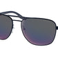 Prada Linea Rossa PS53XS Oval Sunglasses  06S01G-MATTE NAVY 60-17-140 - Color Map blue