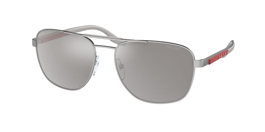 Prada Linea Rossa PS53XS Oval Sunglasses  1AP04L-MATTE SILVER 60-17-140 - Color Map silver