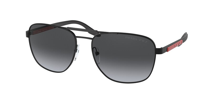 Prada Linea Rossa PS53XS Oval Sunglasses  1BO6G0-MATTE BLACK 60-17-140 - Color Map black