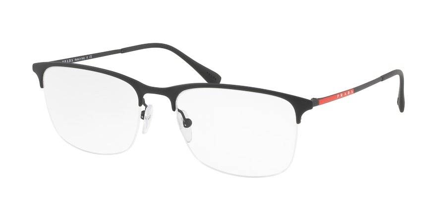 Prada Linea Rossa LIFESTYLE PS54IV Rectangle Eyeglasses  DG01O1-BLACK RUBBER 55-18-145 - Color Map black