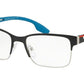 Prada Linea Rossa ACTIVE PS55IV Rectangle Eyeglasses  YTI1O1-MATTE BLACK/MATTE SILVER 55-18-145 - Color Map black