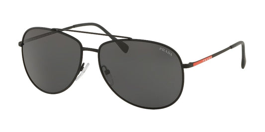 Prada Linea Rossa LIFESTYLE PS55US Pilot Sunglasses  DG05S0-BLACK RUBBER 61-15-145 - Color Map black