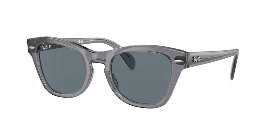 Ray-Ban RB0707SF Square Sunglasses  66413R-TRANSPARENT GREY 53-21-145 - Color Map grey