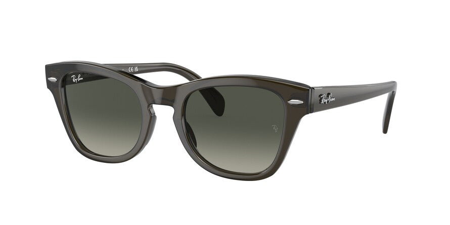 Ray-Ban RB0707SF Square Sunglasses  664271-TRANSPARENT OLIVE GREEN 53-21-145 - Color Map green