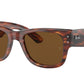 Ray-Ban MEGA WAYFARER RB0840SF Square Sunglasses  954/57-STRIPED HAVANA 52-21-145 - Color Map havana