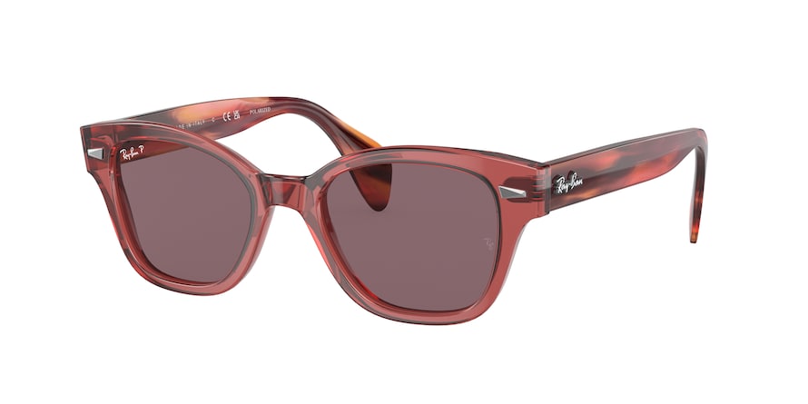 Ray-Ban RB0880SF Square Sunglasses  6639AF-TRANSPARENT PINK 53-19-145 - Color Map pink