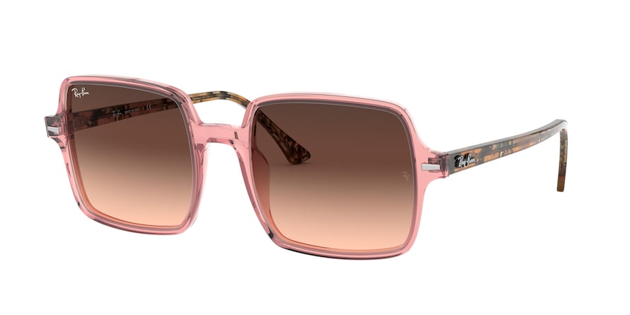 Ray-Ban SQUARE II RB1973 Square Sunglasses  1282A5-TRANSPARENT PINK 53-20-140 - Color Map pink