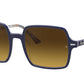 Ray-Ban SQUARE II RB1973 Square Sunglasses  132085-BLUE ON STRIPES ORANGE/BLUE 53-20-140 - Color Map blue