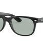 Ray-Ban NEW WAYFARER RB2132F Square Sunglasses  601/R5-BLACK 55-18-140 - Color Map black