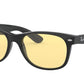 Ray-Ban NEW WAYFARER RB2132F Square Sunglasses  601/R6-BLACK 55-18-140 - Color Map black