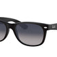 Ray-Ban NEW WAYFARER RB2132 Square Sunglasses  601S78-MATTE BLACK 55-18-145 - Color Map black