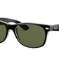 Ray-Ban NEW WAYFARER RB2132 Square Sunglasses  6052-BLACK ON TRANSPARENT 58-18-145 - Color Map clear